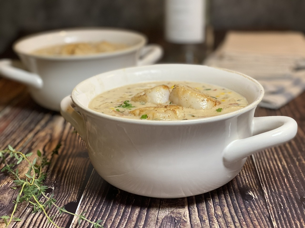 19D387BC 8B34 4842 B905 8BBF65BD203E - Scallop Corn Chowder with Caramelized Onions