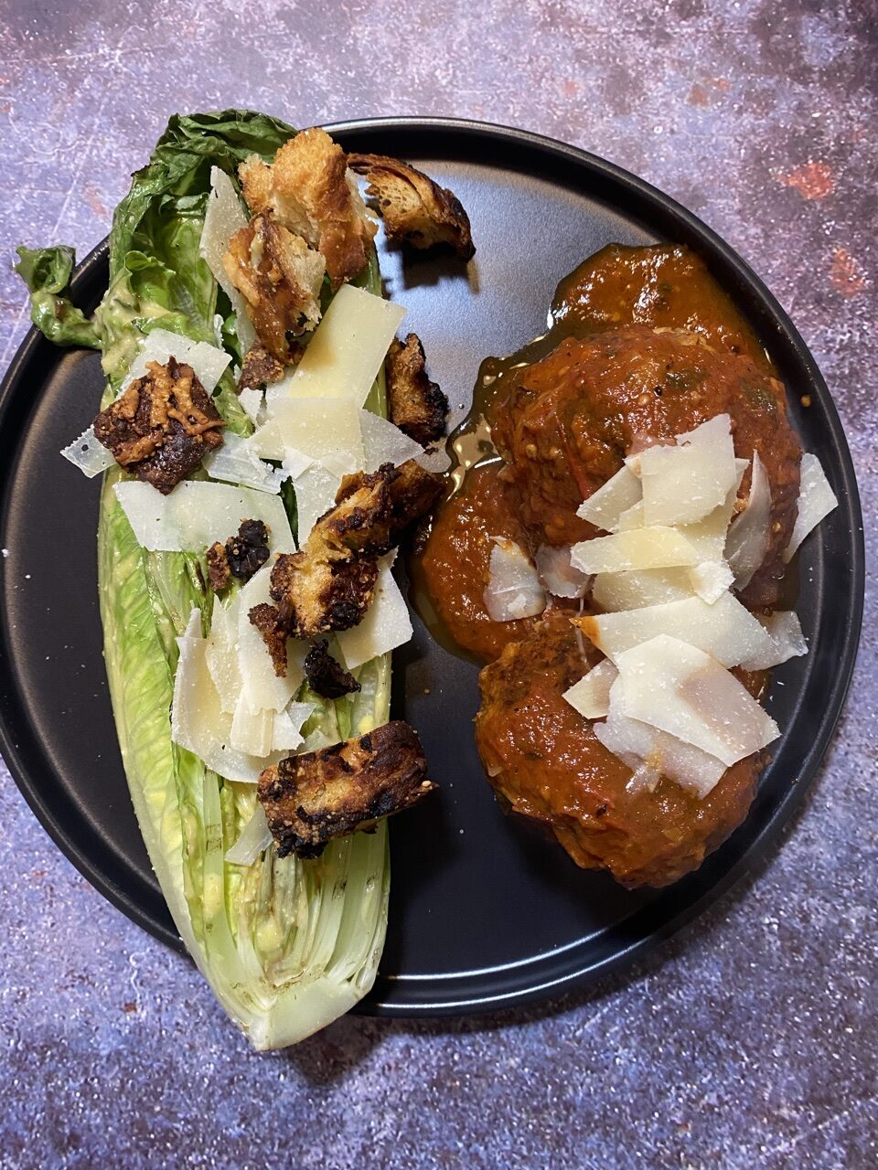006612BD D06C 44E9 9206 8BC0C5787A9C e1600362435537 - The Best Sunday Meatballs with Grilled Romaine