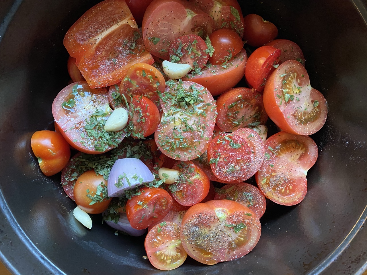 87497909 336A 4947 ABC5 2A3425104395 - Roasted Red Pepper & Tomato Soup with Chili Infused Oil