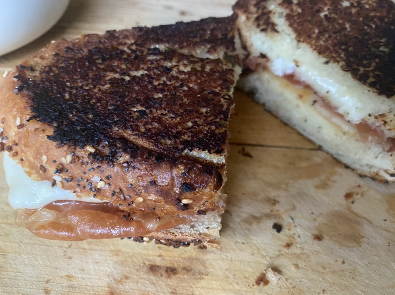 D4E08F4E 8871 46FD 992F 77C194EBC54F - Ultimate Grilled Cheese with Crispy Prosciutto on Everything Bread