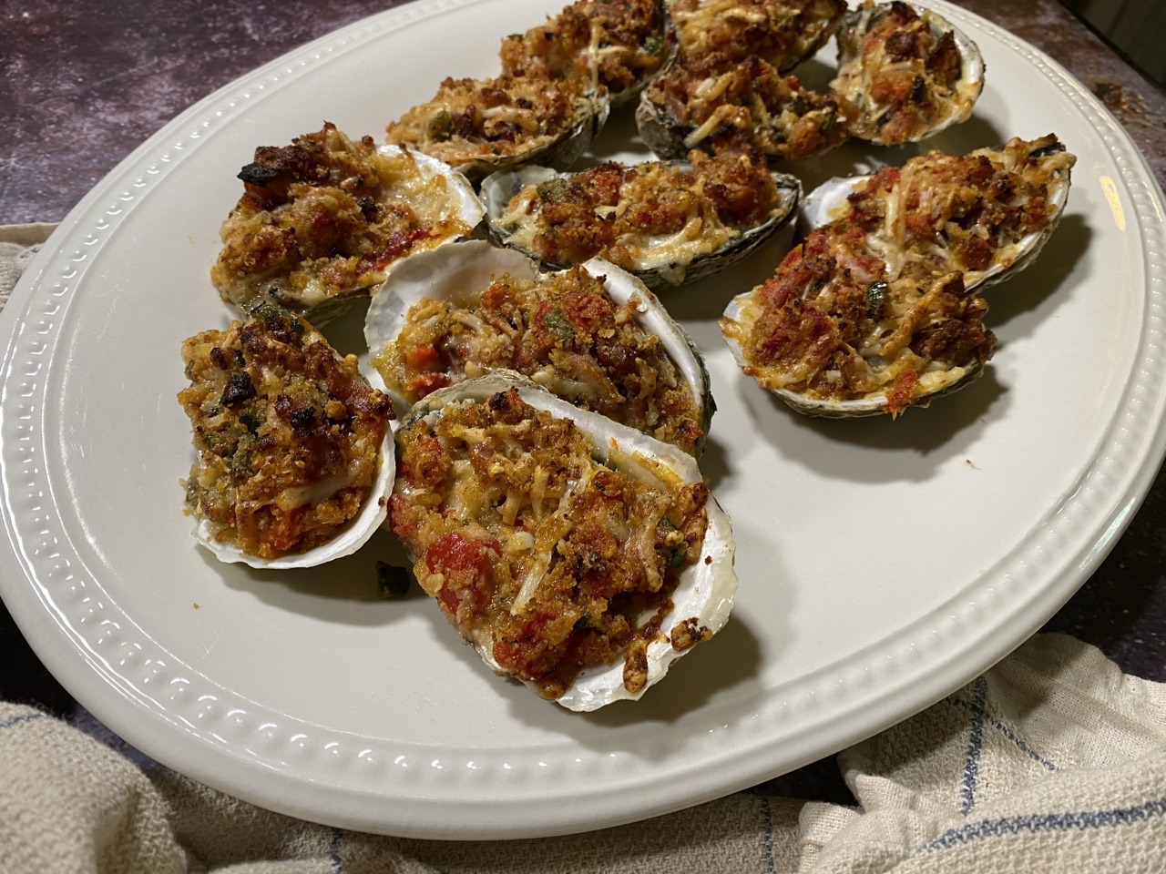 104878B0 453E 485D 9C45 0884D40D9EFB - Sorry Charlie’s Copycat Casino Baked Oysters with Savory Macaroni & Cheese