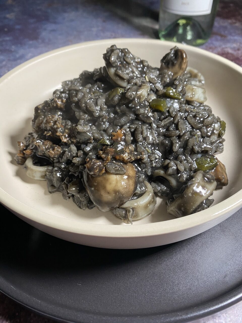 109DDDE5 4DB6 42A8 857F 73C45E2DAF42 e1602790945646 - Black Squid Ink Risotto with Squid & Chorizo