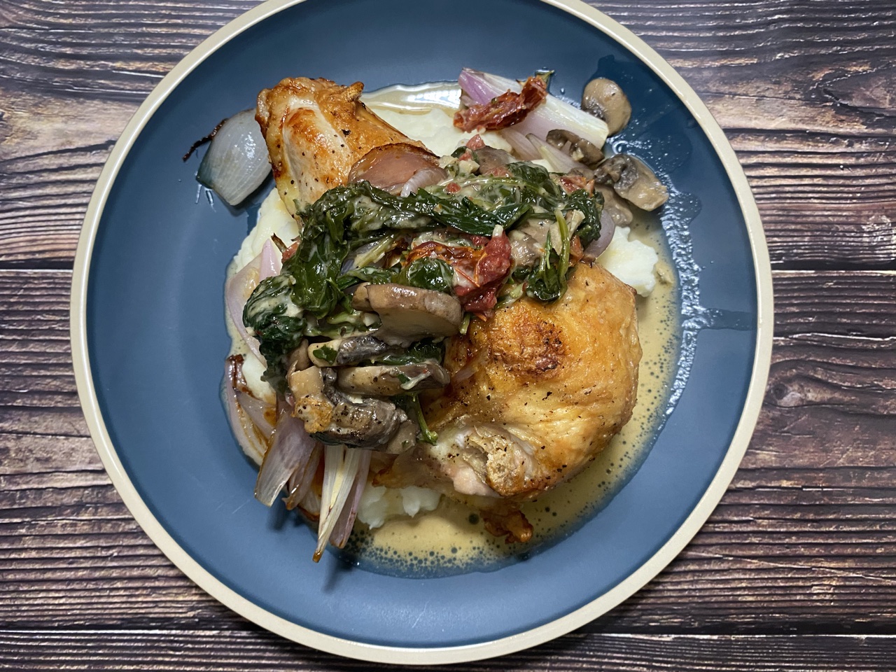 Roast Chicken Breast with Asiago Chasseur Sauce the Old Woman