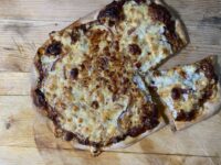 37D5BA4A B904 44B3 BE01 255C9DB1C0EB 200x150 - BBQ Chicken Pizza with Red Onions, Gorgonzola, & Smoked Gouda