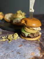 9748F02D 2785 43DD 906B 0A265640EFAE 150x200 - Spicy Southwestern Burgers with Chipotle Aioli, Crispy Jalapeños, & Onion Rings