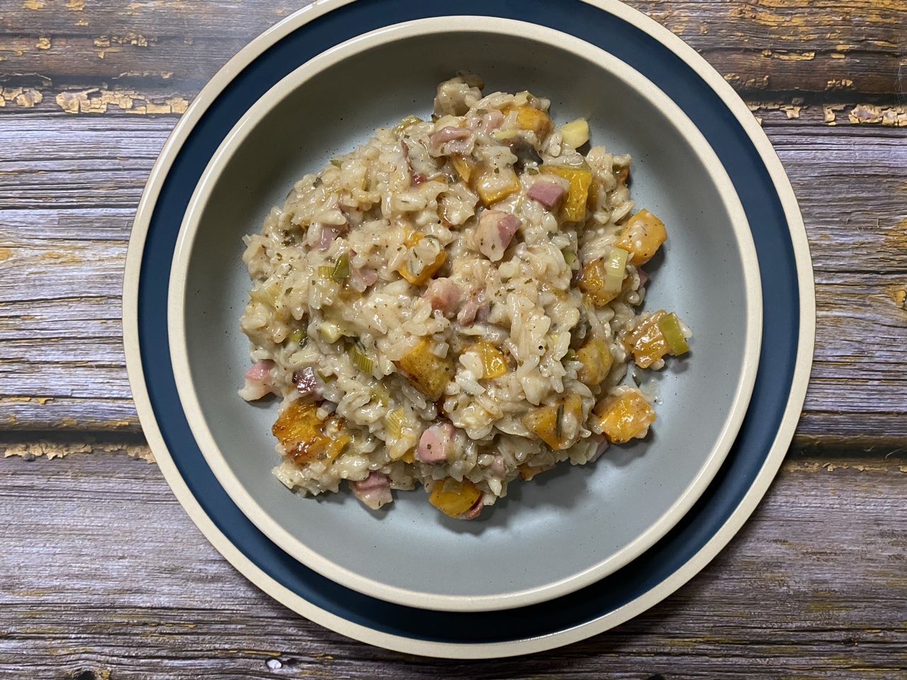 A8842986 9B93 4102 B5E8 E3EB76295FA7 - Oven Roasted Squash Risotto with Pancetta