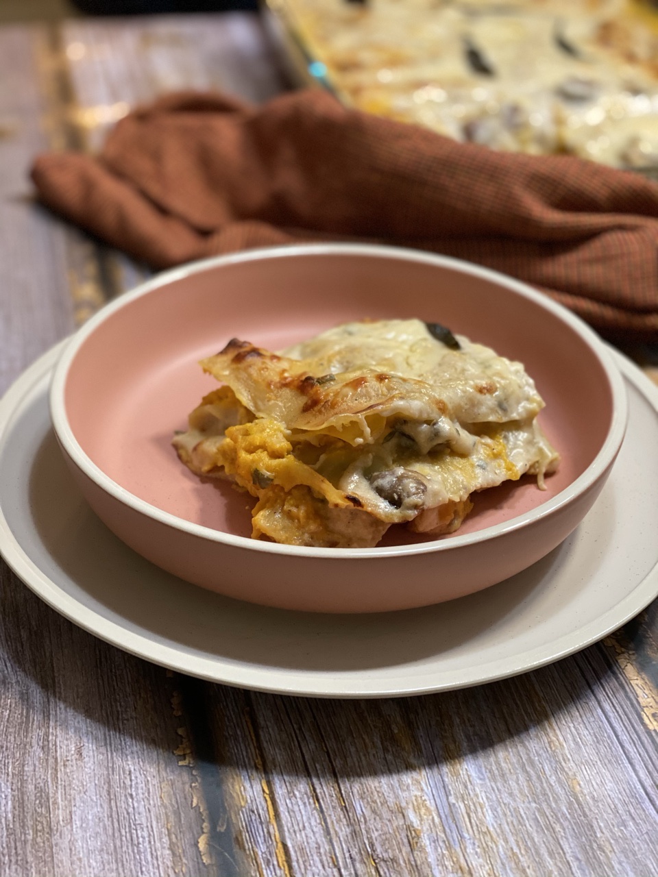 BEC1862B 5861 4DFD 9D78 E766642B5C31 - Butternut Squash Lasagna with a Mushroom Béchamel