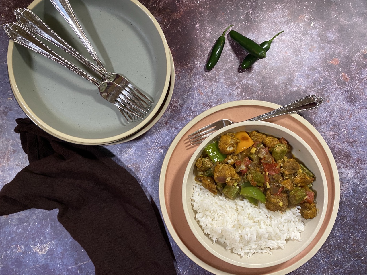 0F64217E 29AA 45E5 AD95 01F89A220580 - Indian Curry Monkfish with Okra & Peppers
