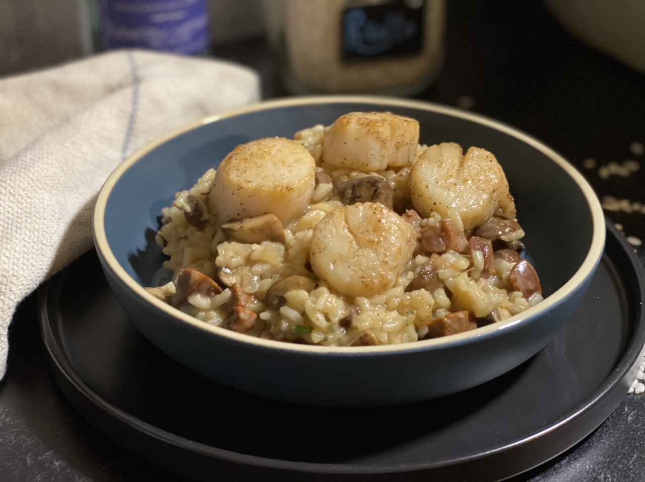 94EFF63C 681B 4CF0 95A6 431C236E1881 - Scallop & Chorizo Risotto with Mushrooms