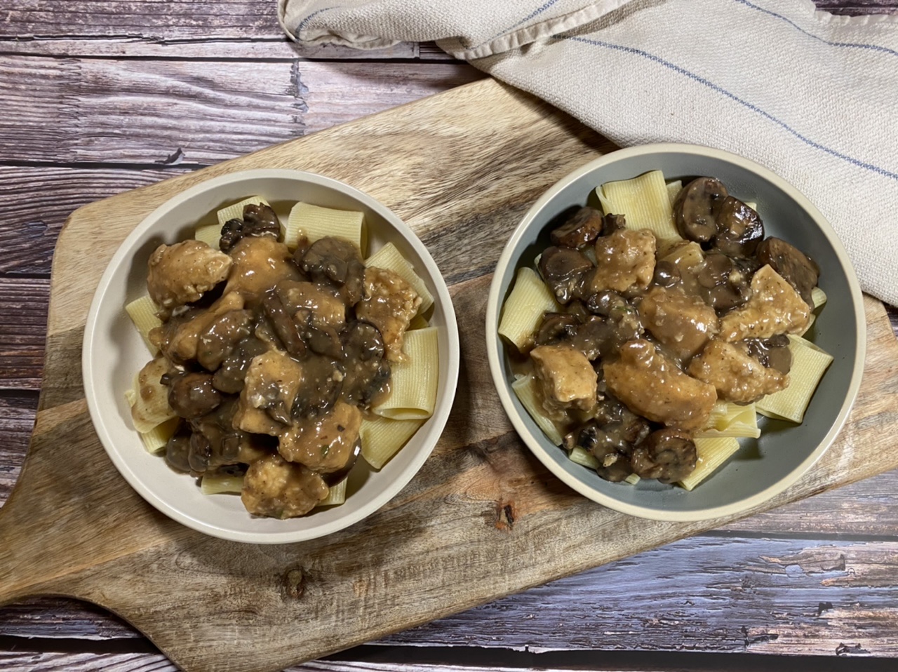 B2135306 E229 4D75 A3D8 A2738A828F05 - Breaded Chicken Marsala Over Rigatoni