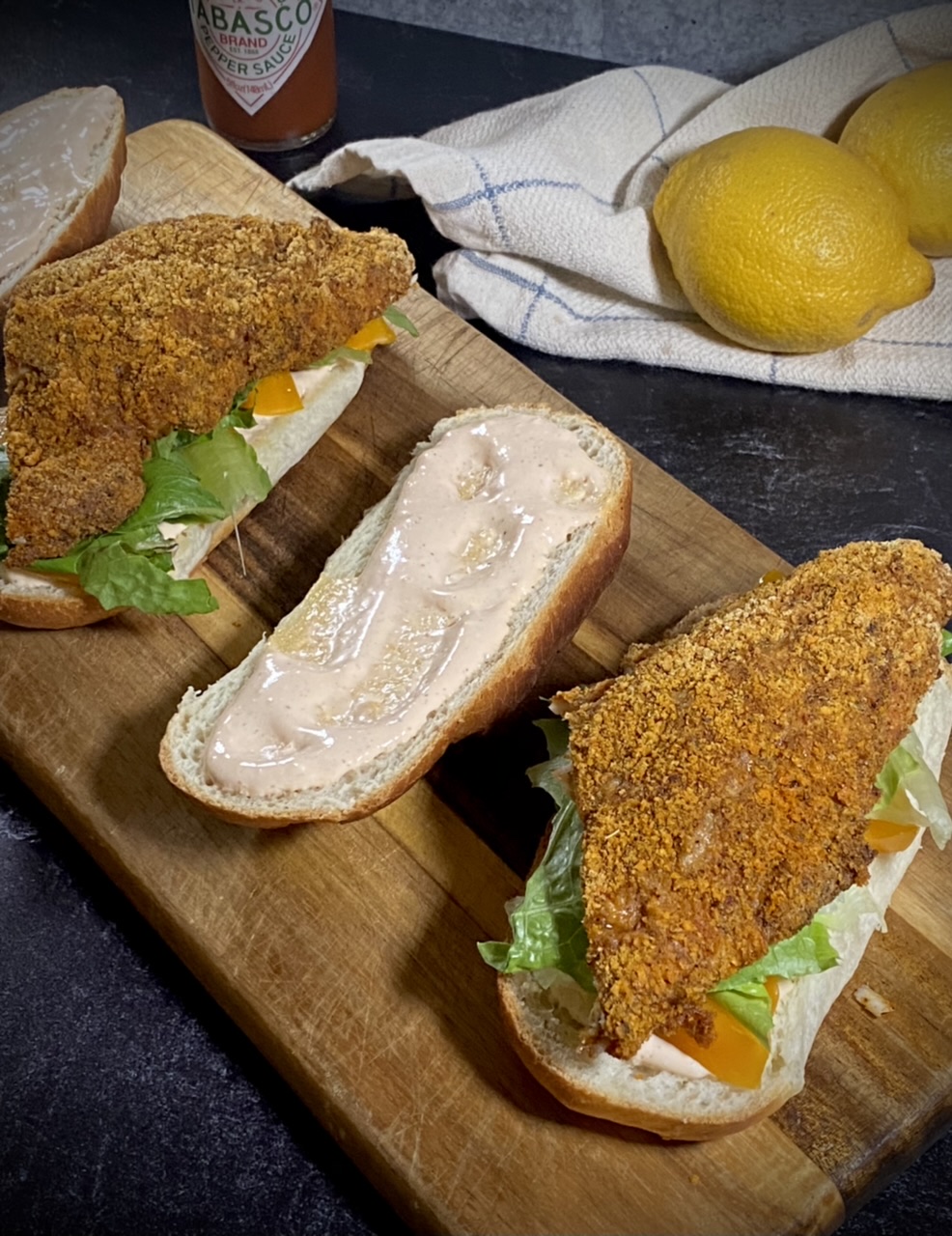 8FEBD48F A4AF 4237 80A3 756764F987D6 - Baked Catfish Po’Boys with a Light Spicy, Zesty Aioli