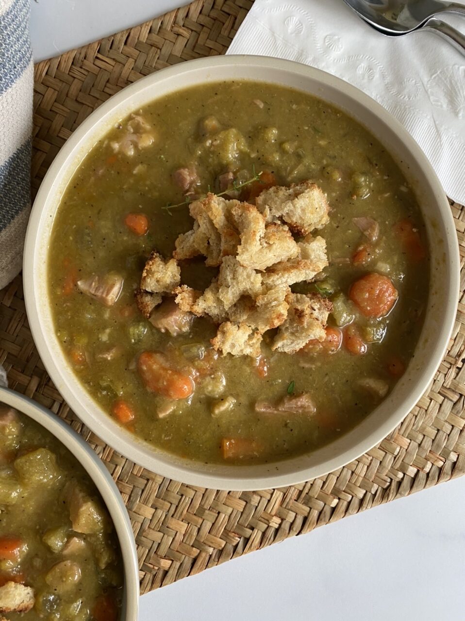B696FA6A 1F9E 4D9B 95A5 23D23BF1DD2F e1607462971876 - The BEST Split Pea Soup with Homemade Croutons