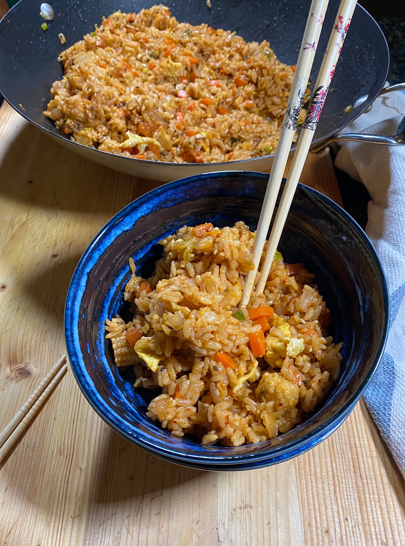 Vegetarian Kimchi Fried Rice In Under 30 Minutes The Old Woman And