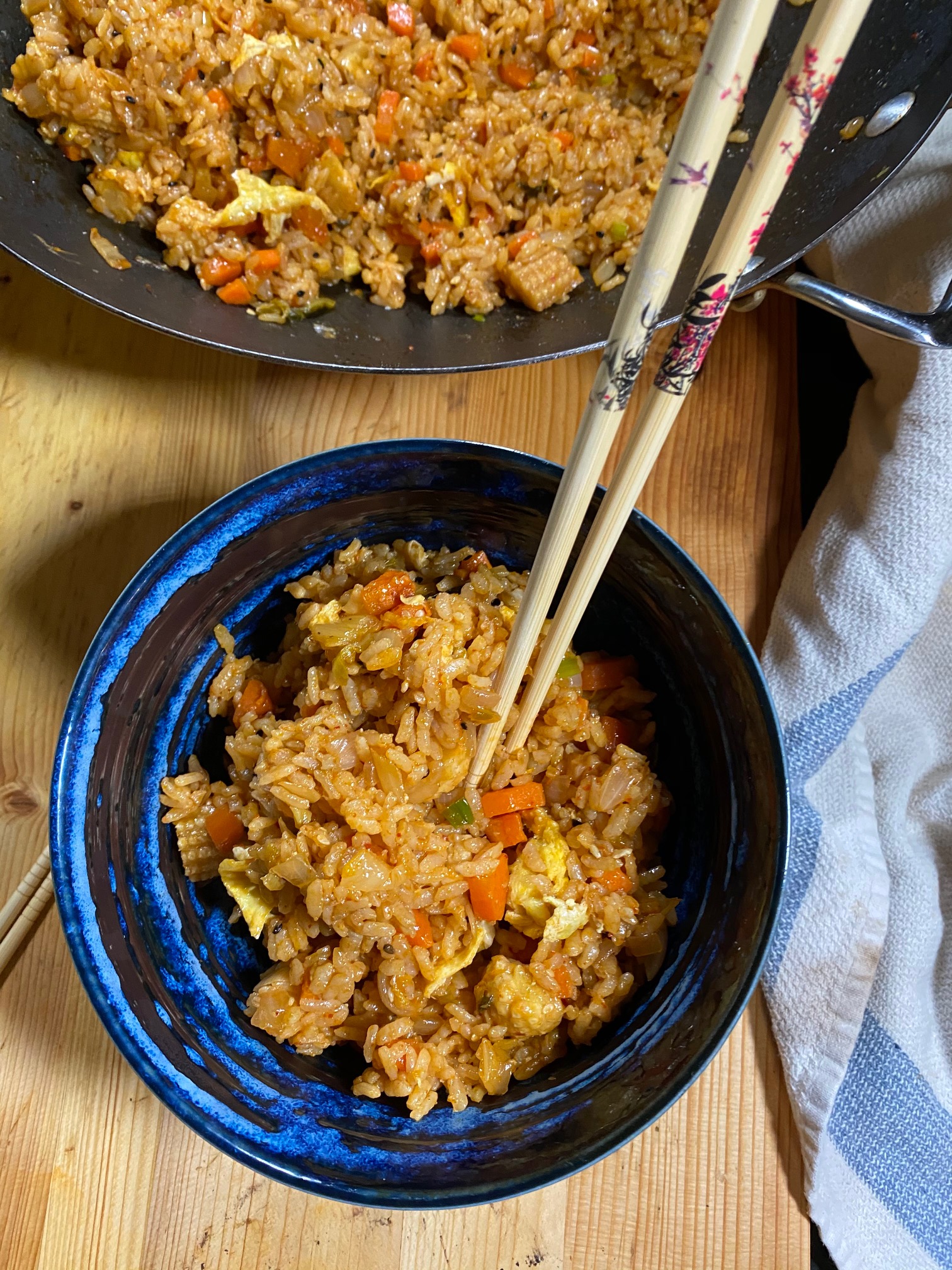 Vegetarian Kimchi Fried Rice In Under 30 Minutes The Old Woman And