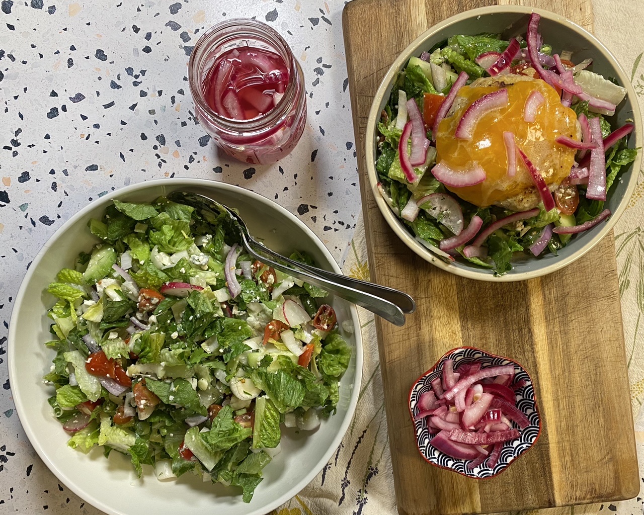 087634B0 323A 49BC 86E3 6F8BB250FFC9 - Loaded Salad Bowl with a Cheddar Chicken Burger