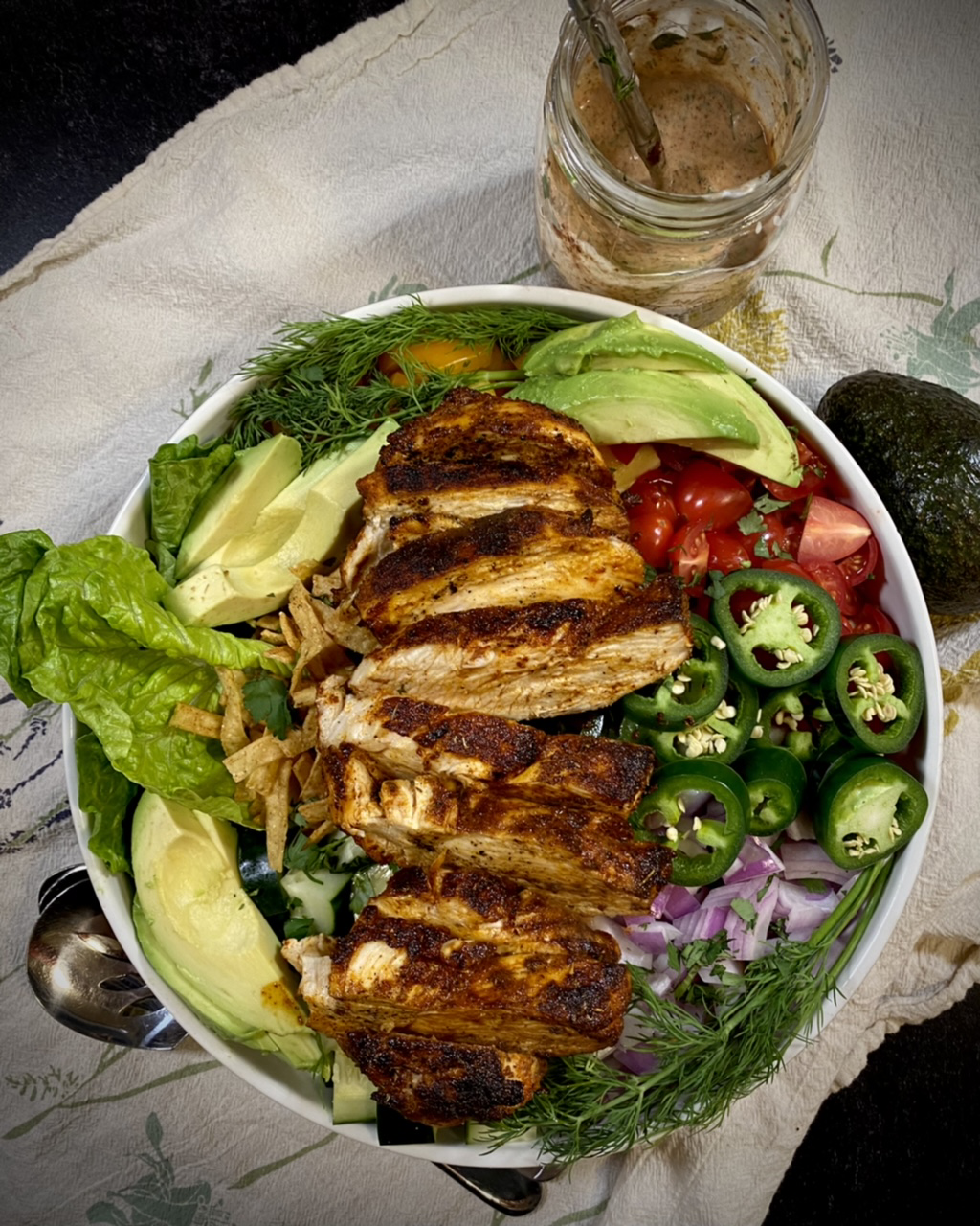 4F0E0A57 FEEC 4212 9BF0 01FF632A91D0 - Roasted Blackened Chicken with a Spicy Southwestern Salad & Salsa Ranch Dressing