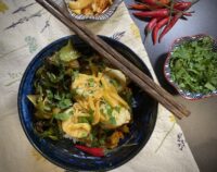 65767E1B 1BC6 4711 B6D3 B37B5232FC12 200x158 - Spicy Thai Scallops & Chorizo with Thai Red Chilies, Bamboos, & Bok Choy