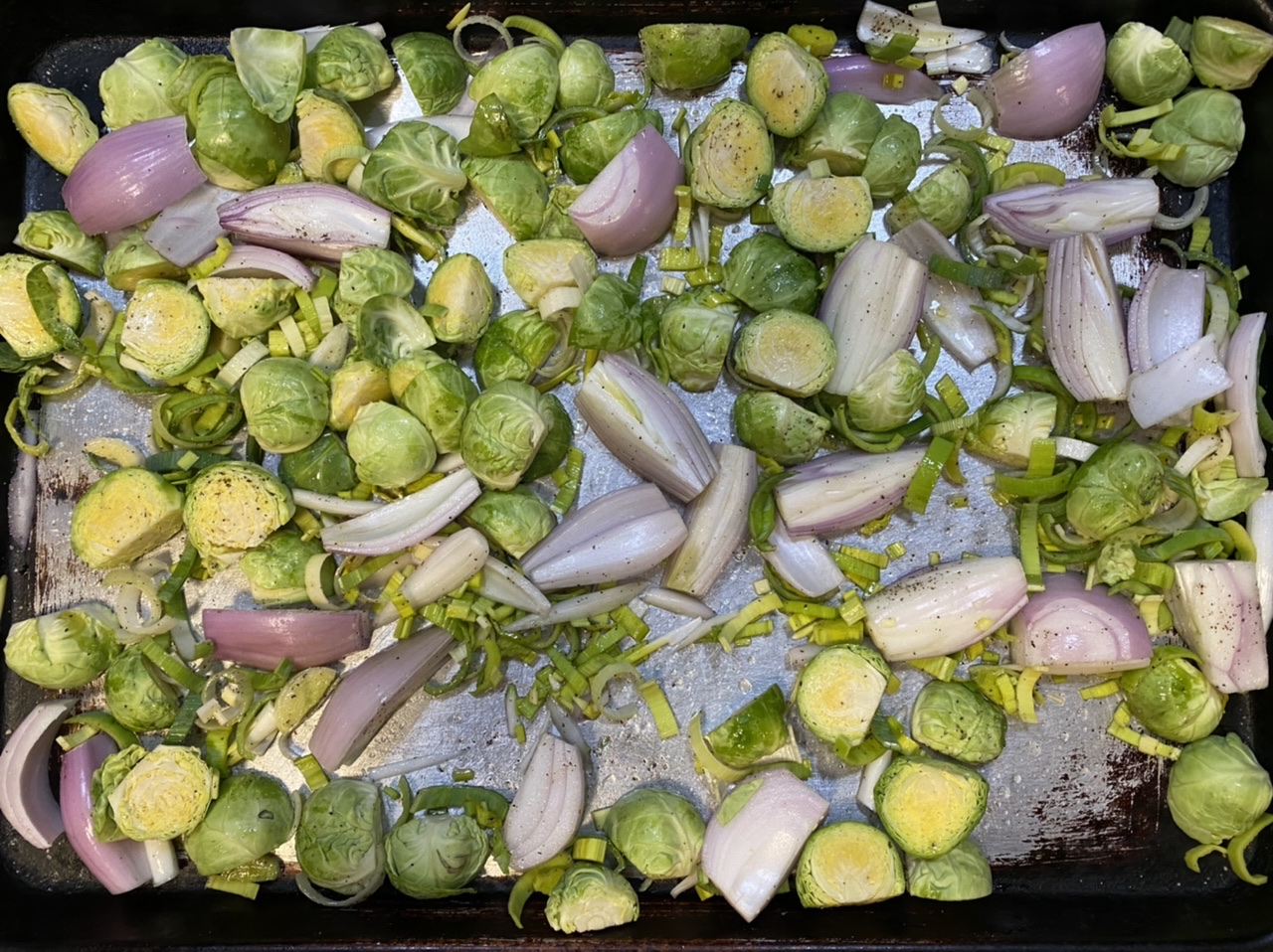 813588A1 3B61 4621 B1C6 36B8D06C8F11 - Nooch Fettuccini Alfredo with Roasted Shallots &  Brussel Sprouts