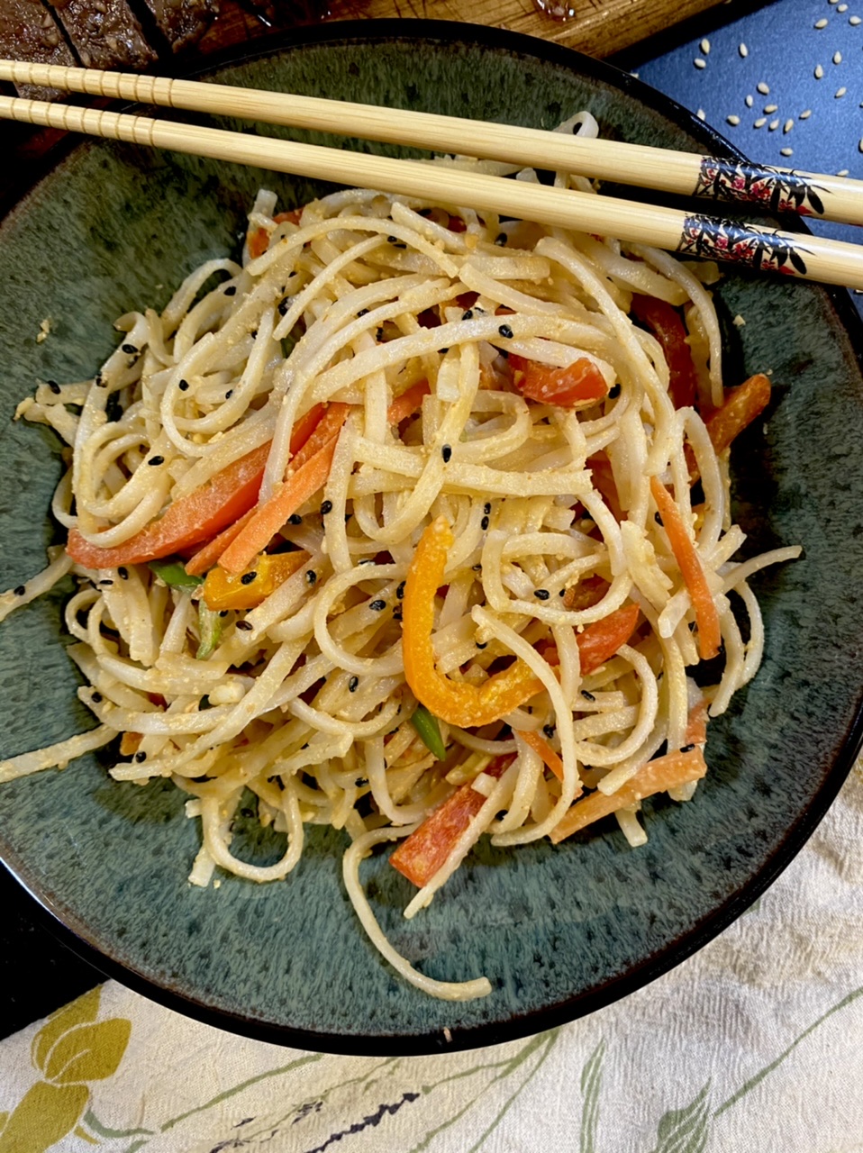 Flat Iron Steaks with Peanut Sauce