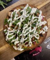 AD1BA7E5 EEFD 4569 AF38 F9CF2DDC2976 169x200 - Greek Chicken Flatbread Pizza with Feta Tzatziki Dressing