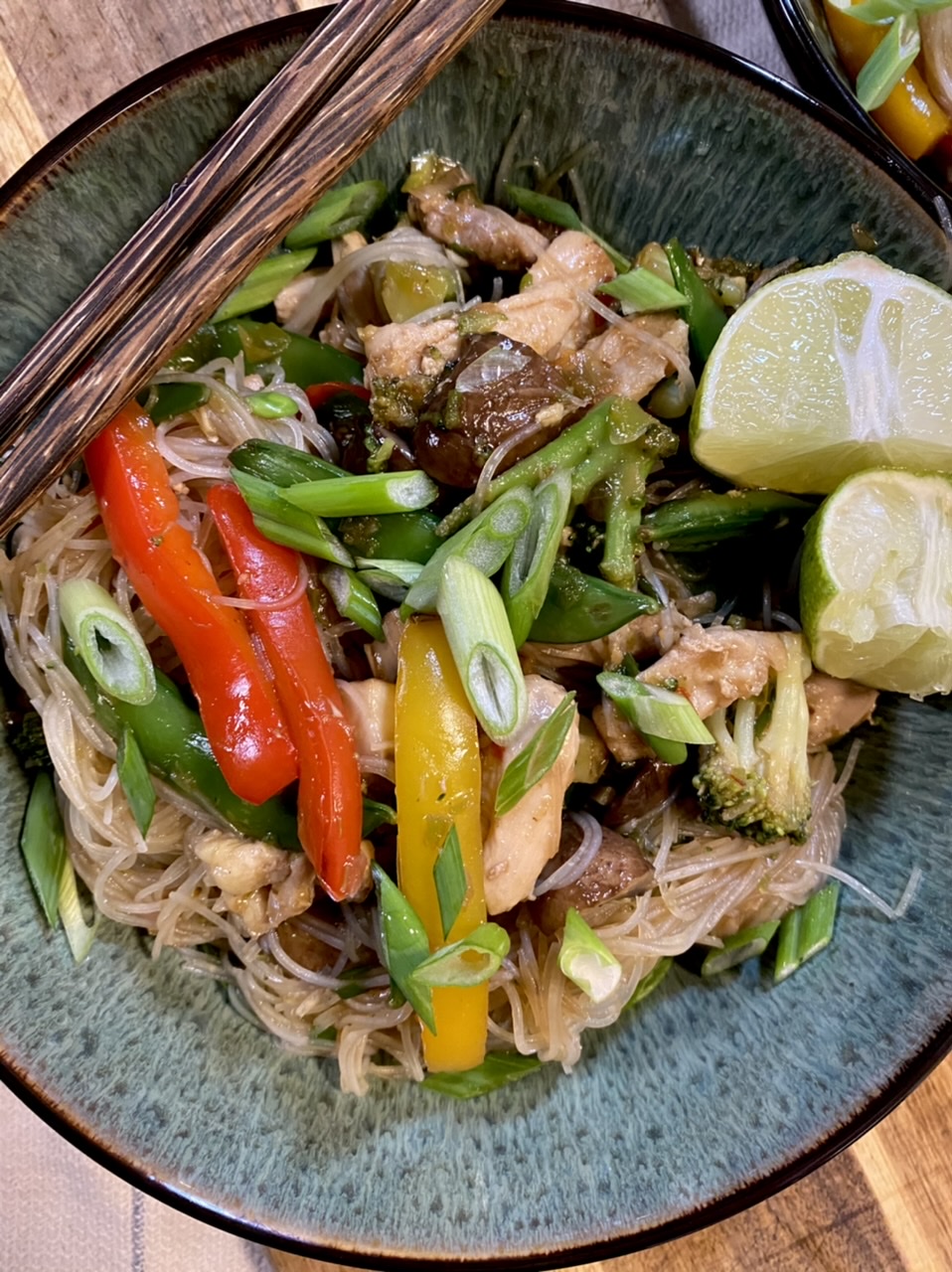 D10DAAE7 2480 44EA 805E 0BB7F1CB91F1 - Saucy Ginger Chili Chicken Stir Fry with Rice Noodles