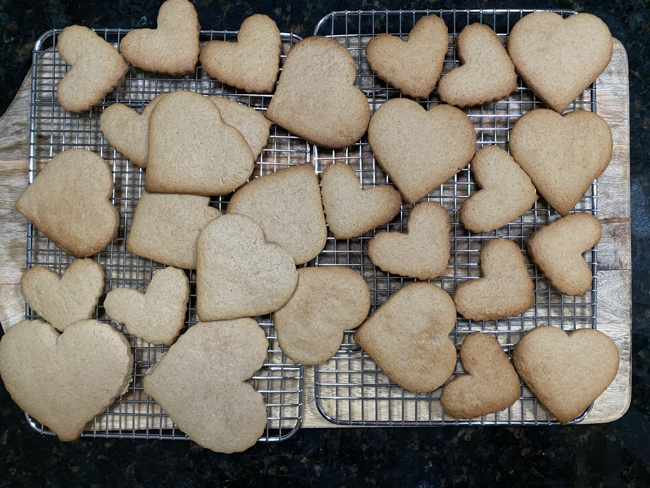 1CFADF35 1E48 4CA4 8091 33FC89F6CFC9 - Amaretto Sugar Heart Cookies with Black Cherry Icing