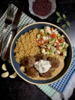 A7BA21E5 6F0C 49D7 829A 8FC68DDF7CA9 150x200 - Baba Ganoush Kofta Ball Bowls with Pearl Couscous & Shepherd’s Salad