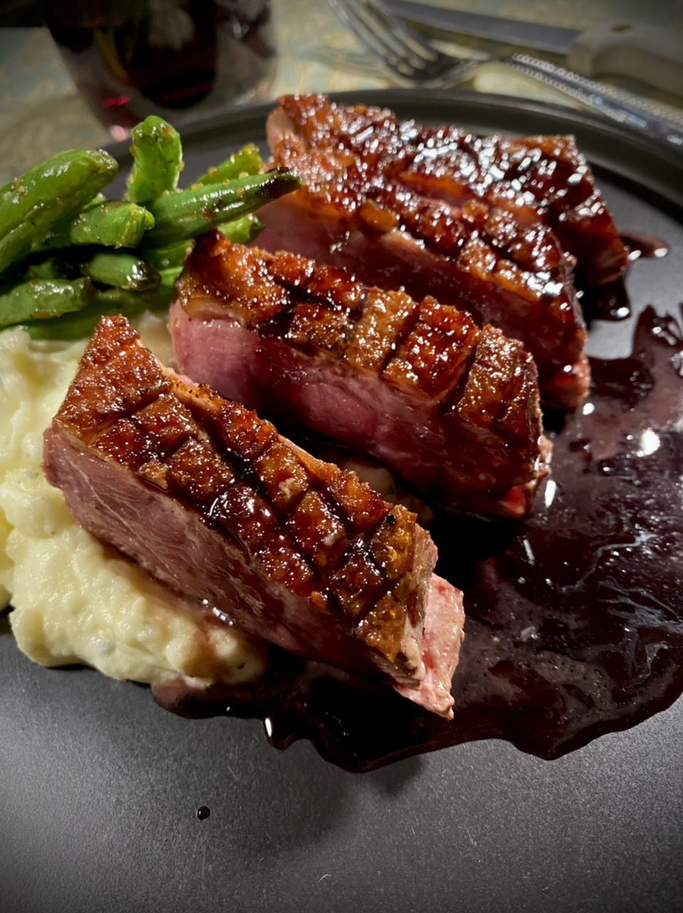 D810FAEF 178E 4ACD B052 204DD44C4529 - Seared Duck Breast with Reduced Pomegranate Sauce