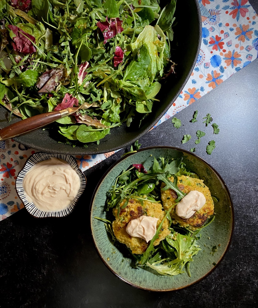 DE2DFDEE 6566 4048 BC65 4D327BD4D264 - Asian Cod Fish Cakes with Spring Mix Salad