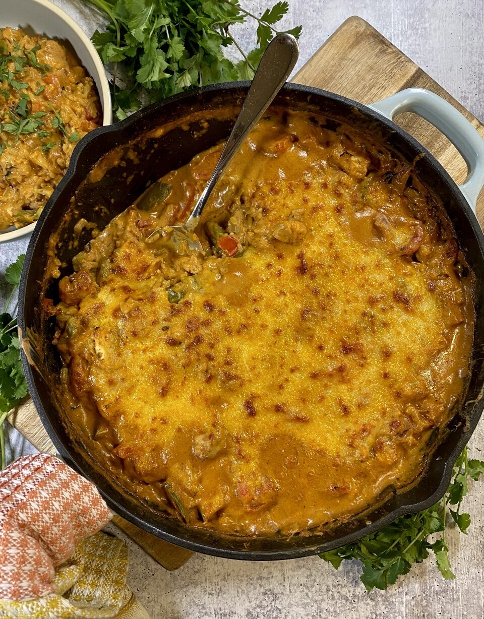 E1D2CB30 E9D7 4659 948D B3F5AE727A1F e1615230906938 - Chicken Enchilada Cauliflower Casserole with Yellow Rice