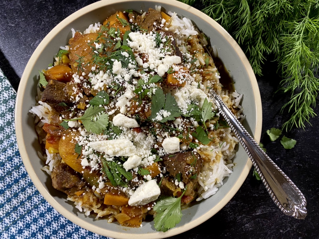 EA10923A 2970 4D01 8D43 F0452DAB96DD - Persian Style Lamb & Sweet Potato Stew with Apricots & Herbs