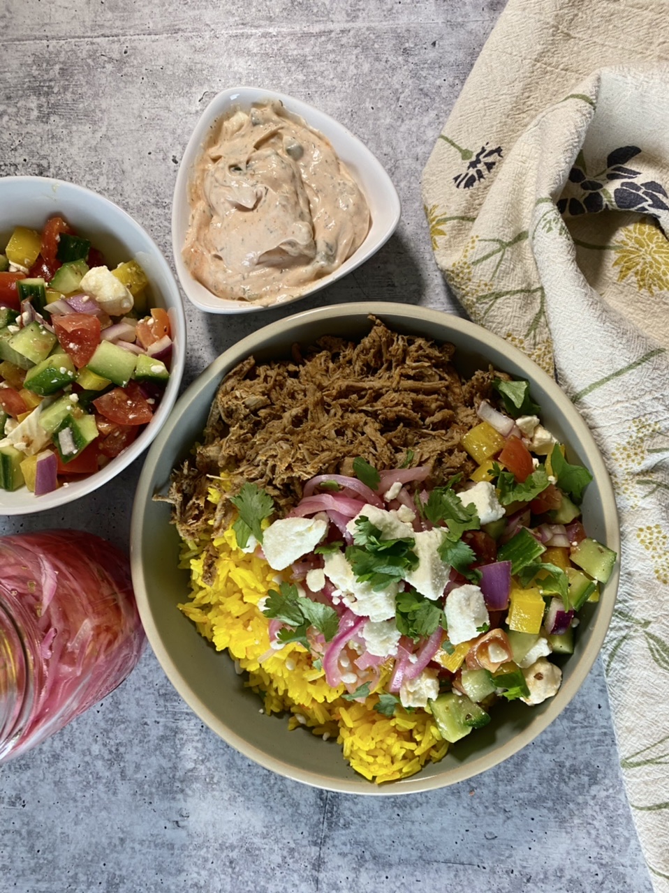 Slow Cooker Gyro Rice Bowls - Homemade In The Kitchen