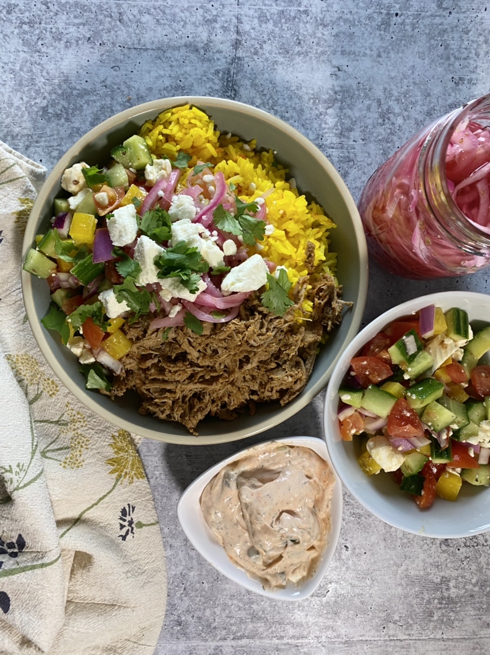 AF967CA8 5A3C 4523 82C7 1C7EEC088CB3 - Greek Pork Gyro & Saffron Rice Bowls