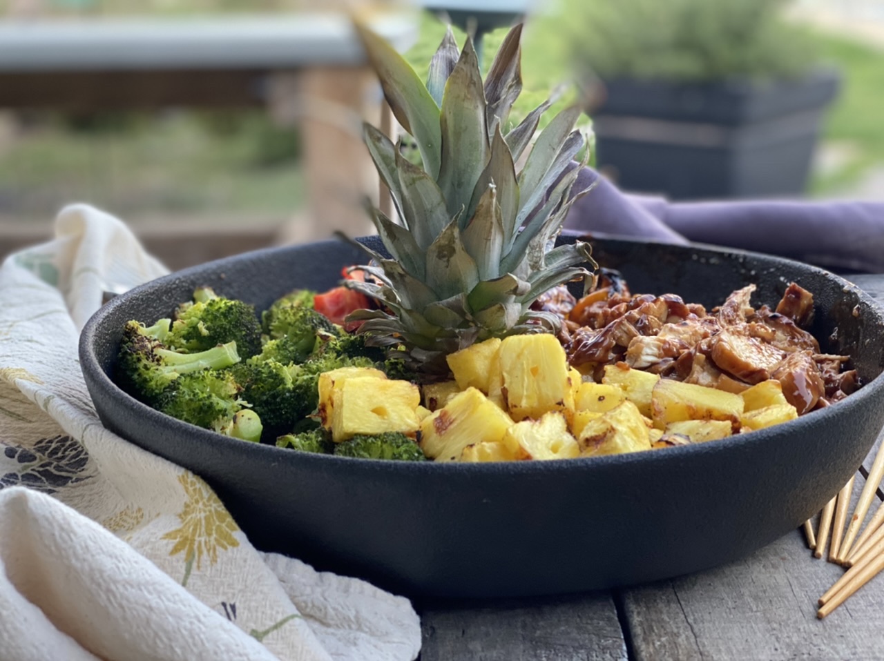 CC93F36D 90B2 4183 A455 D202F6736C98 - Teriyaki Chicken with Grilled Vegetables & Pineapple