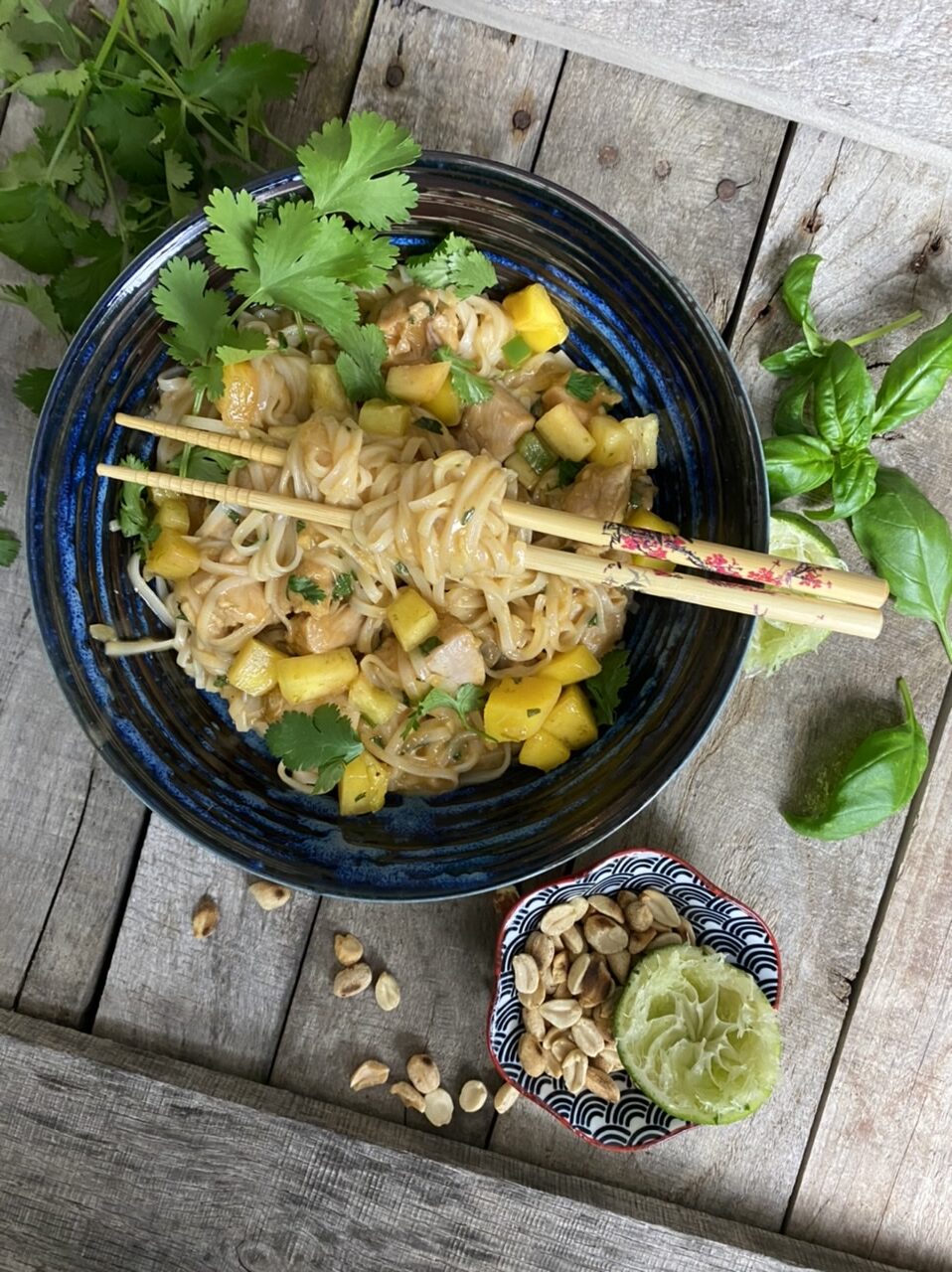 E6D4DD06 12ED 4734 9751 D61D5EFE4032 e1619540598413 - Thai Peanut Chicken Rice Noodles with Spicy Mango Salsa