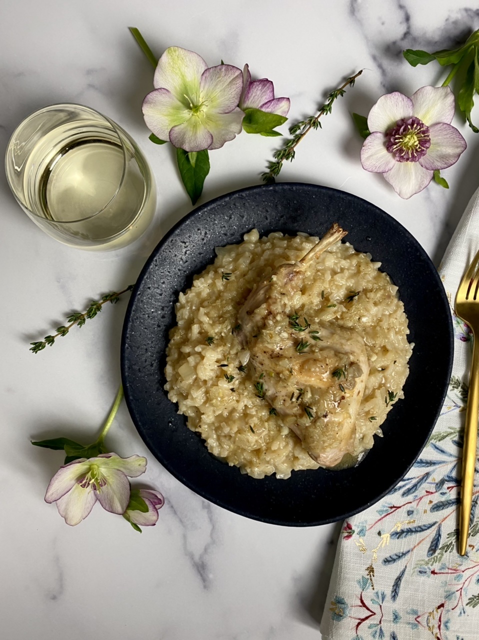 Roasted Leg of Rabbit & Risotto with Pan Sauce - the Old Woman and the Sea