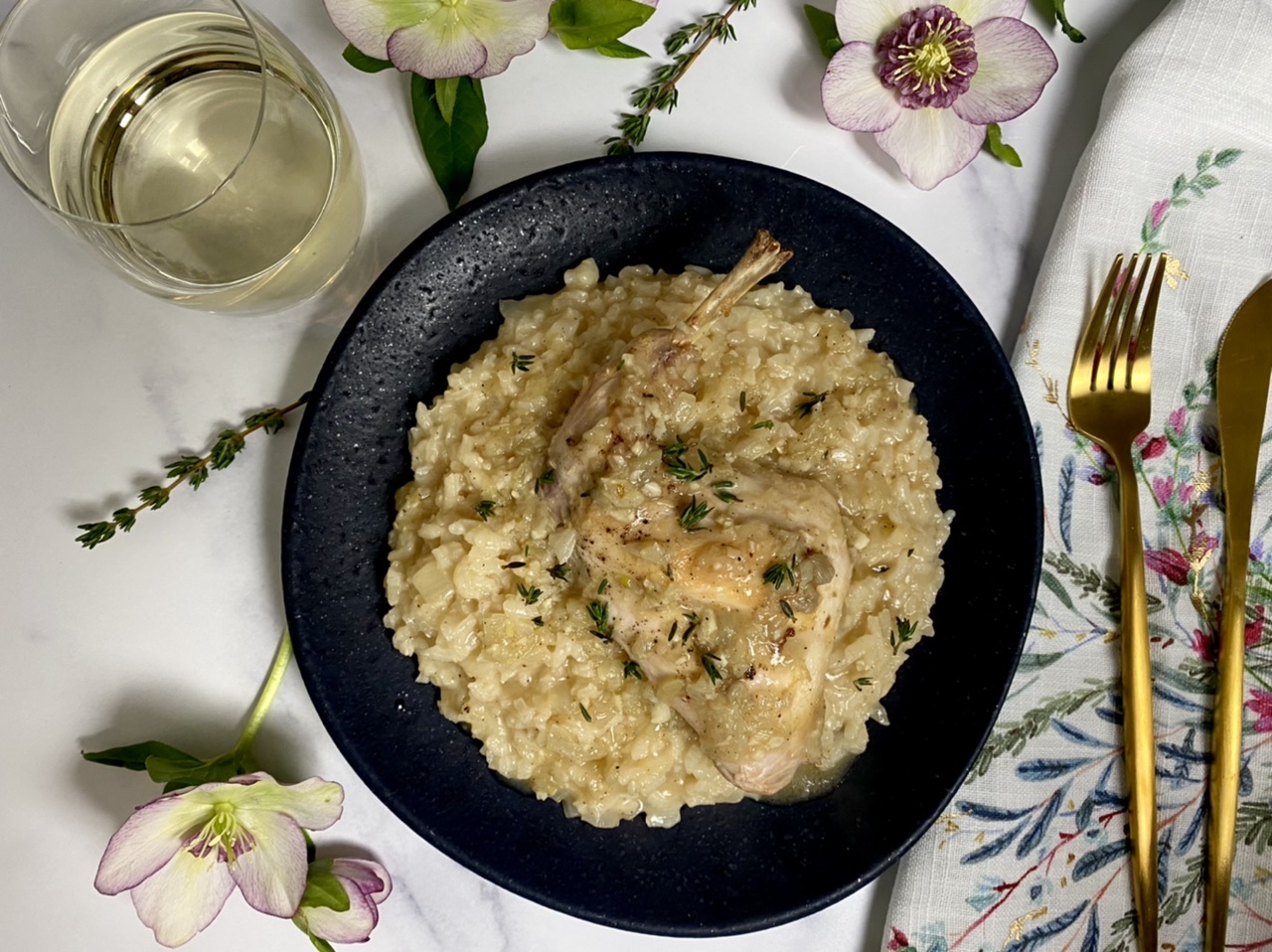 F8661A0C D6A3 4C2B A72F 33A48E8EE5BD - Roasted Leg of Rabbit & Risotto with Pan Sauce