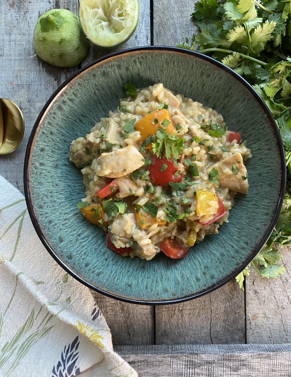 One Pot Thai Green Curry Coconut Chicken Risotto the Old Woman and the Sea