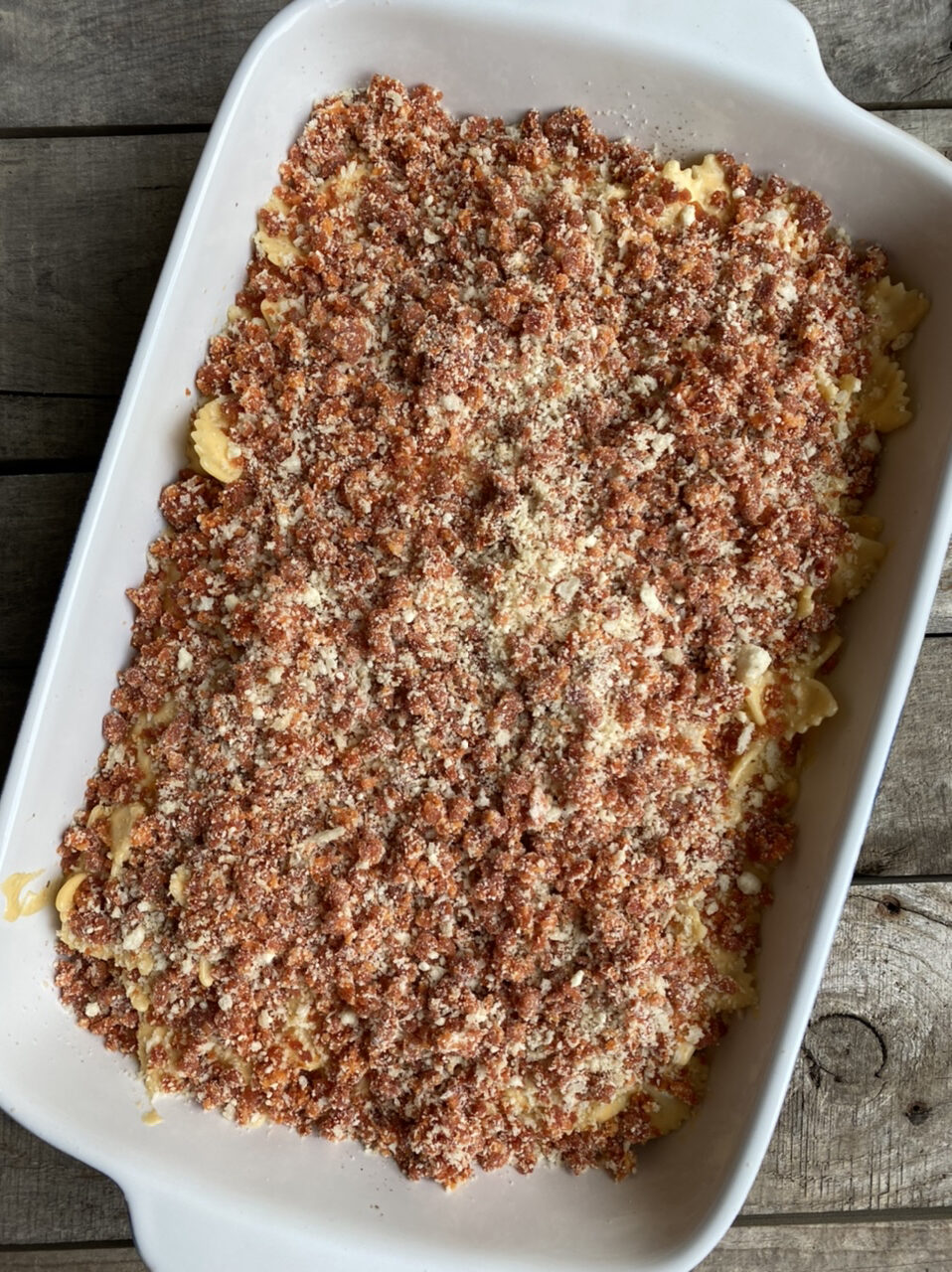 840BA476 C1C2 452F B20D 791E7F3FFBC5 e1621129859253 - Baked Macaroni & Cheese with Chorizo Breadcrumbs