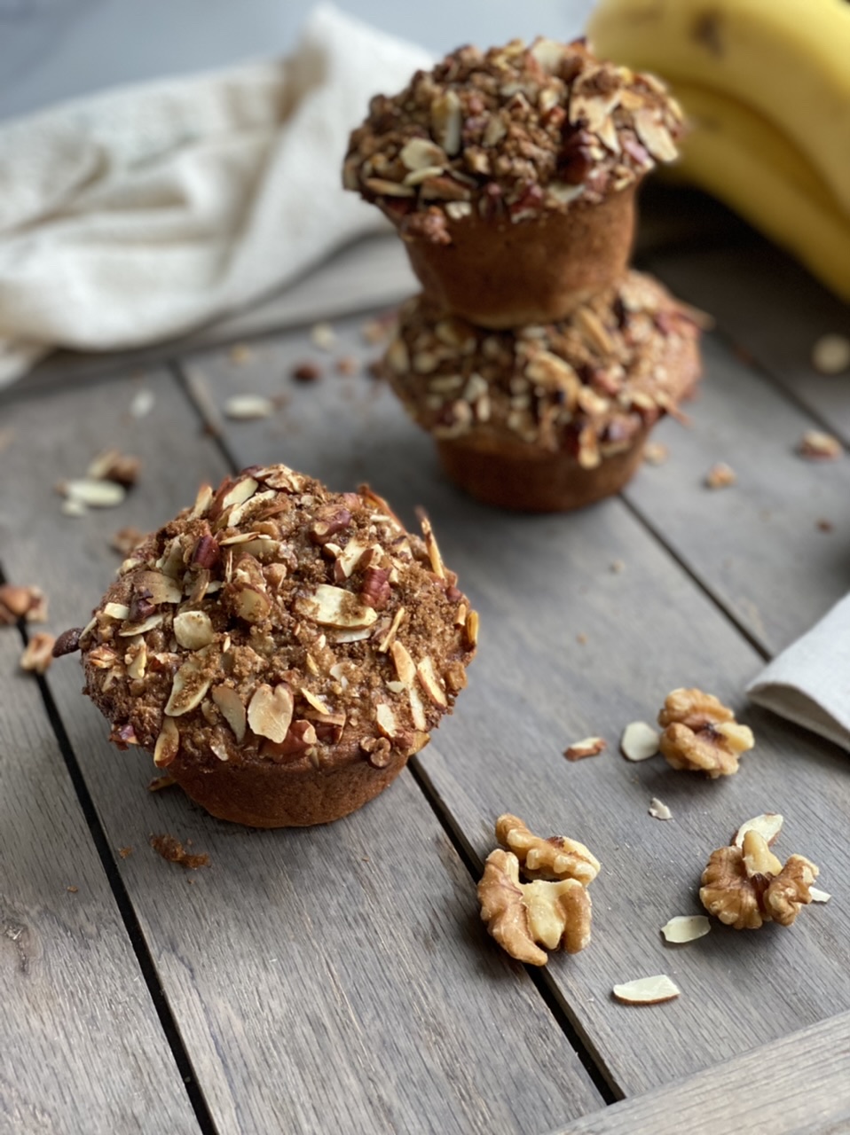 2953865C E856 4E1E 9B09 05BB393BDF1E - Banana Nut Crunch Muffins with Cinnamon Nut Streusel