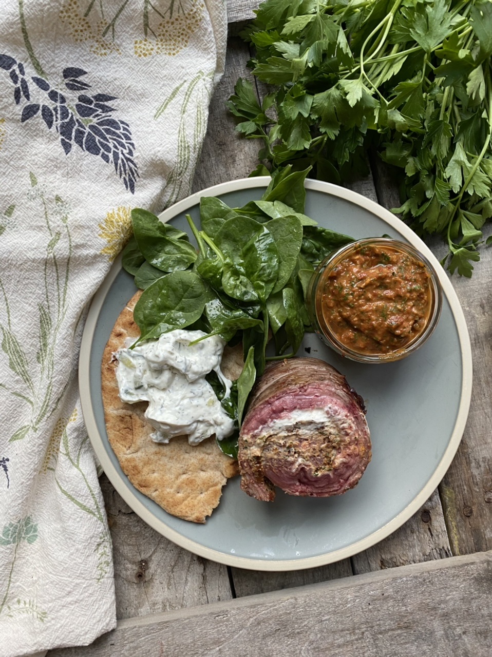 6F841BEB A4B6 4D72 84C8 2814AC12AF86 - Goat Cheese Stuffed Flank Steak with Sun-Dried Tomato Chimichurri