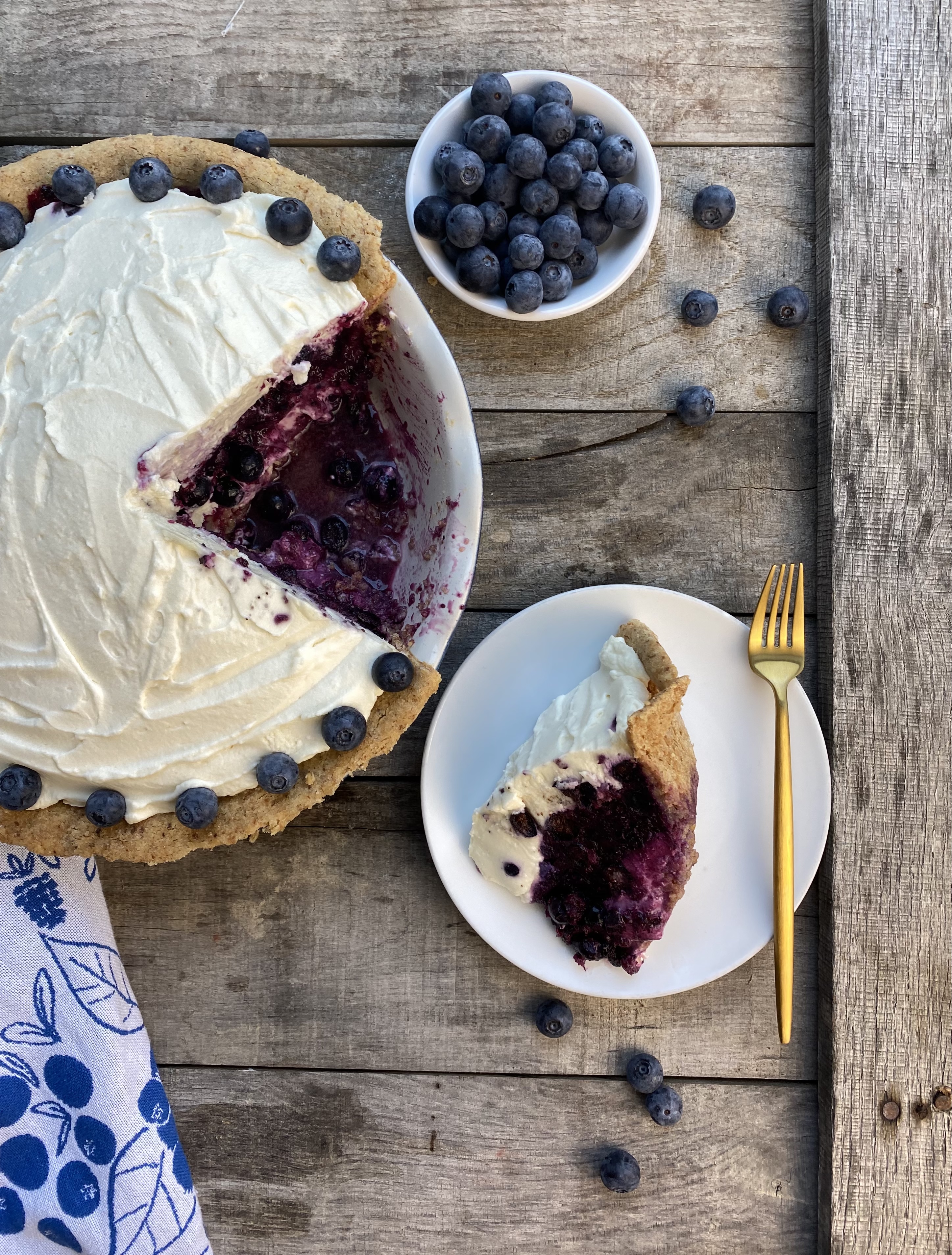 Blueberry Lime Pie with Honey Cream Cheese & Homemade Cool Whip in ...