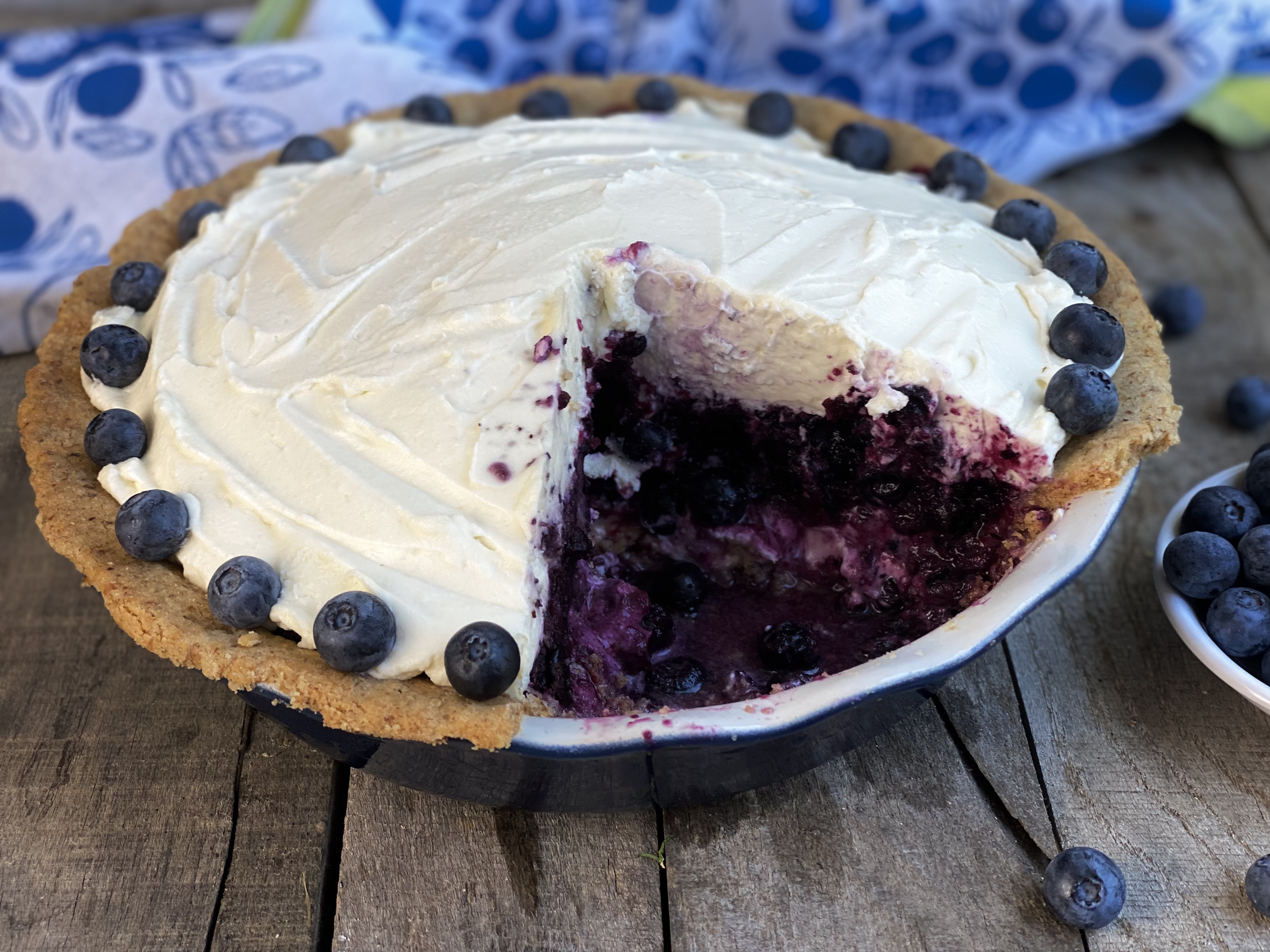 917EC685 CA6A 42E8 8EC0 6DEF12B59DF0 - Blueberry Lime Pie with Honey Cream Cheese & Homemade Cool Whip in a Shortbread Crust