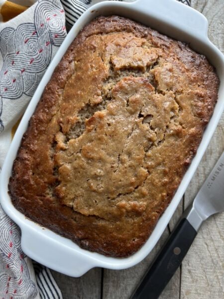 82550ECE 0D82 4776 B93D BE4E8F7042B8 e1641330382800 450x600 - The Best Banana Walnut Bread AND It’s Lower Calorie AND Whole Wheat!
